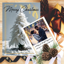 Moderne Feather Christmas Tree Feestdagenkaart