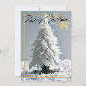 Moderne Feather Christmas Tree Feestdagenkaart (Voorkant)