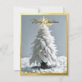 Moderne Feather Christmas Tree | Foto Feestdagenkaart (Voorkant)