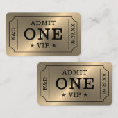 Moderne feest toegangskaart - Goud Informatiekaartje (Voorkant / Achterkant)