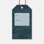 Moderne feestdag, aangepast rood kerstfeest cadeaulabel (Achterkant)