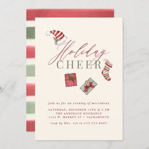 Moderne feestdag in de Waterverf Kerst Kaart