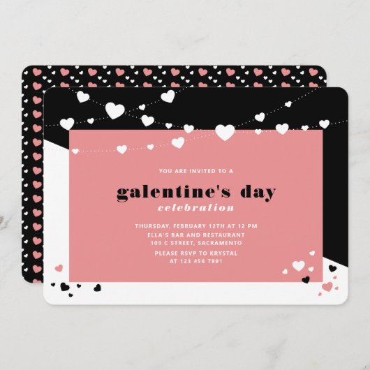 Moderne feestdag in Galentine Kaart (Voorkant / Achterkant)