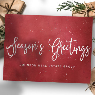 Moderne feestdag met feestelijke rode kerst briefkaart