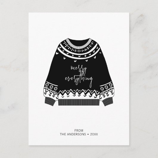 Moderne feestdag met kerstavond briefkaart (Voorkant)