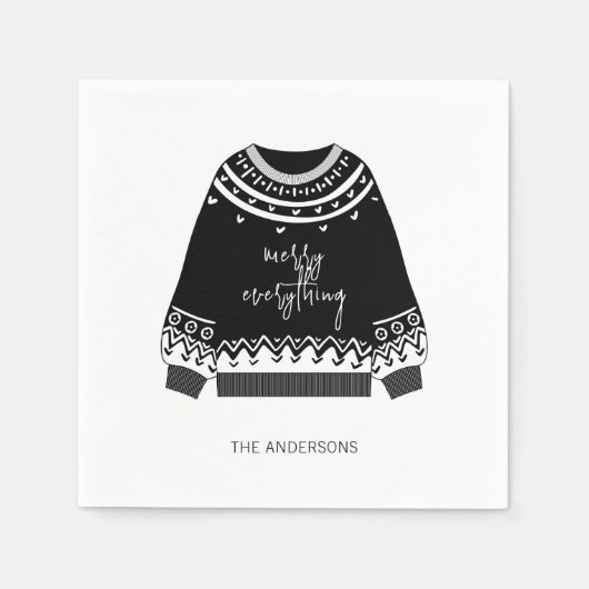 Moderne feestdag met kerstavond servet (Voorkant)