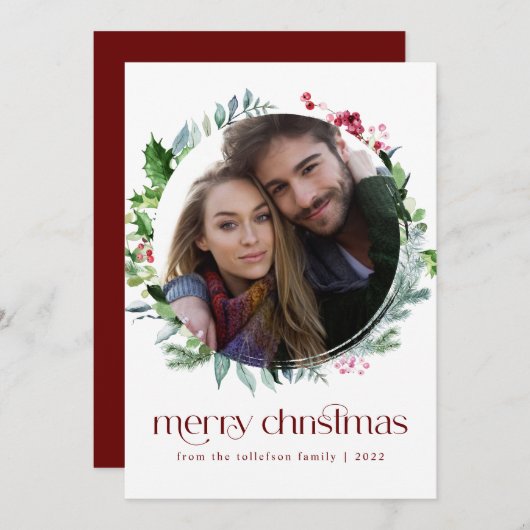 Moderne feestdag met kerstmis feestdagenkaart (Voorkant / Achterkant)