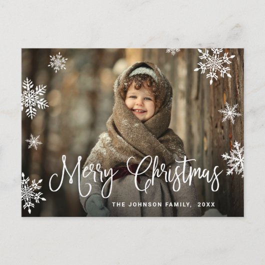 Moderne feestdag met prettige kerstfeestdag briefkaart (Voorkant)