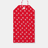 Moderne feestdag met vreugdevolle tekst, rood en w cadeaulabel (Achterkant)