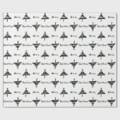 Moderne feestdag met zwarte kerstbomen cadeaupapier (Vlak)