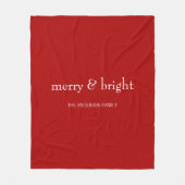 Moderne feestdag voor fijne kerst en heldere rode fleece deken (Voorkant)