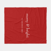 Moderne feestdag voor fijne kerst en heldere rode fleece deken (Voorkant (Horizontaal))