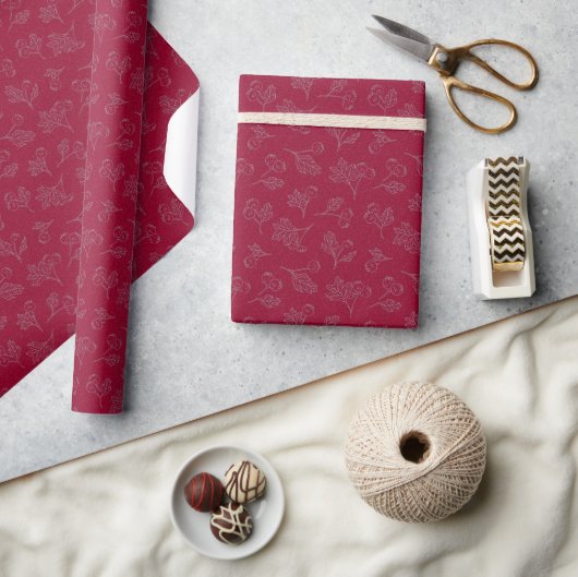 Moderne feestdag - Zilver en rood Cadeaupapier (Crafts)
