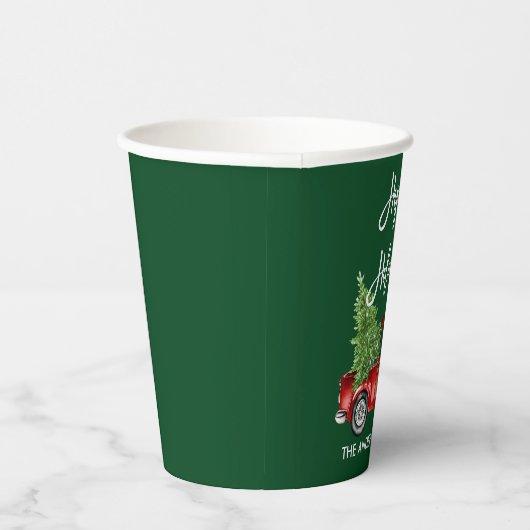 Moderne Feestdagen voor penseelscript: rood vracht Papieren Bekers (Rechts)