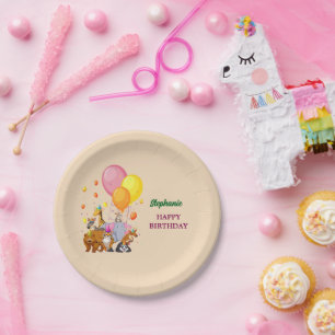 Moderne feestdieren Rainbow Color Verjaardag Papieren Bordje