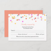 Moderne feestelijke Confetti bruiloft RSVP Kaarten (Voorkant / Achterkant)