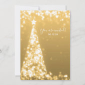 Moderne feestelijke gouden boom kerst bruiloft kaart (Achterkant)