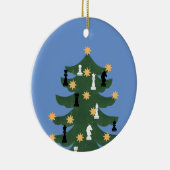 Moderne feestelijke kerstboom keramisch ornament (Rechts)