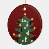 Moderne feestelijke kerstboom keramisch ornament (Links)