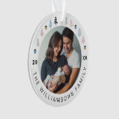 Moderne feestelijke kerstboomfoto's ornament (voorkant)