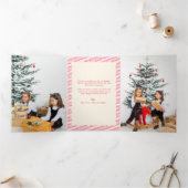 Moderne feestelijke kerstfoto drieluik wenskaart (Binnen)