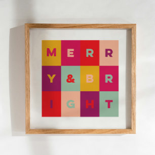 Moderne feestelijke kunst Merry en heldere afdrukk Poster