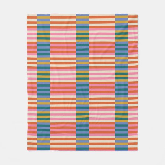 Moderne feestelijke Plaid Stripe Fleece Deken (Voorkant)