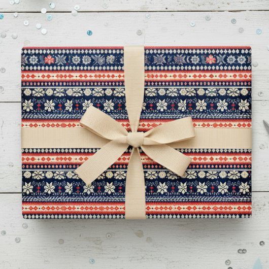 Moderne feestelijke Schattigee roze lelijke kerstt Cadeaupapier