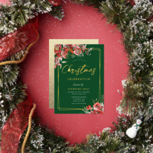 Moderne feestelijke zakelijke kerstfeest Gala Gold Folie Uitnodiging