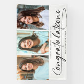 Moderne felicitaties Afstuderen 3 Fotocollage Spandoek (Verticaal)