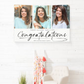 Moderne felicitaties Afstuderen 3 Fotocollage Spandoek (Insitu)