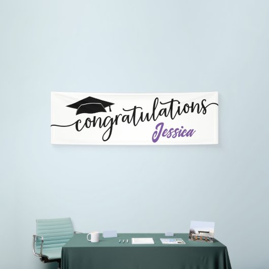 Moderne felicitaties Eenvoudig Afstuderen Spandoek (Beurs)