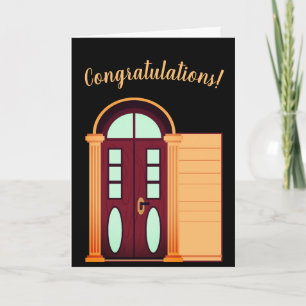 Moderne Felicitaties Geloofofs Huis Verwarmingskaa Kaart