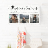 Moderne felicitaties script 3 foto's zwart wit spandoek (Insitu)