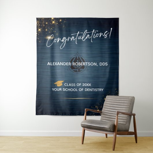 Moderne Felicitaties Tandarts Afstuderen Wandkleed (In situ)