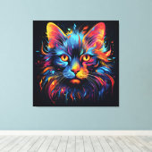 Moderne Feline Artwork Canvas Afdruk (Insitu (Houten vloer))