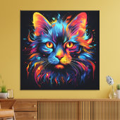 Moderne Feline Artwork Canvas Afdruk (Insitu (Woonkamer))