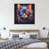 Moderne Feline Artwork Canvas Afdruk (Insitu (Slaapkamer))