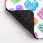 Moderne Felle Regenboog Doodle Harten Muts Creatie Muismat (Hoek)