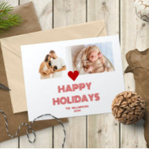 Moderne Felrood Prettig Feest 2 Foto's