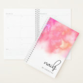 Moderne felroze waterverf nagels planner (Display)