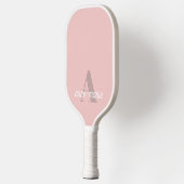 Moderne Feminine Pastel Roze Monogram Aangepaste n Pickleball Paddle (Links)