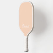 Moderne Feminine Peach Pastel Script Custom Name Pickleball Paddle (Links)