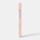 Moderne Feminine Solide Rose Soft Script Nom perso (Côté gauche)