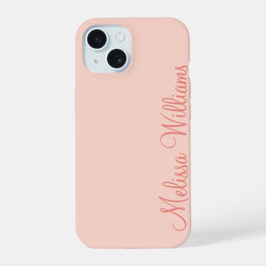 Moderne Feminine Solide Rose Soft Script Nom perso (Verso)