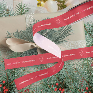 Moderne Festive Rode Minimalistische Kerstboom Lint