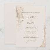 Moderne Feuille Palm Faire-part de mariage (Devant / Derrière)