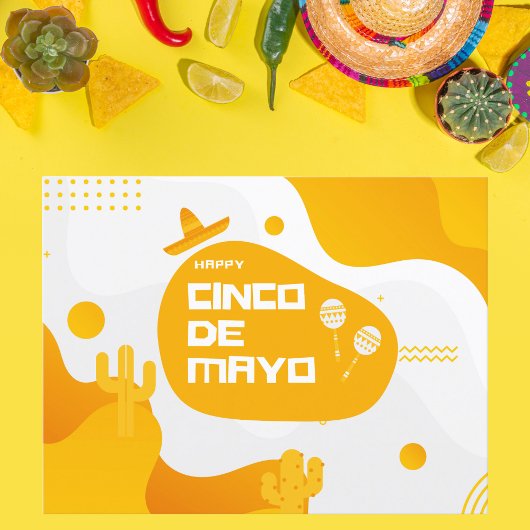Moderne Fiesta Icons Cinco de Mayo Briefkaart
