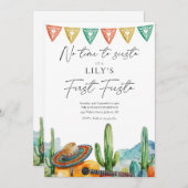 Moderne Fiesta Waterverf Cactus 1e verjaardag Kaart (Voorkant / Achterkant)