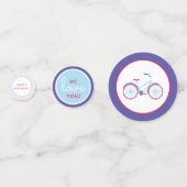 Moderne Fiets in Blauw en Rood Partij Confetti (Voorkanten)